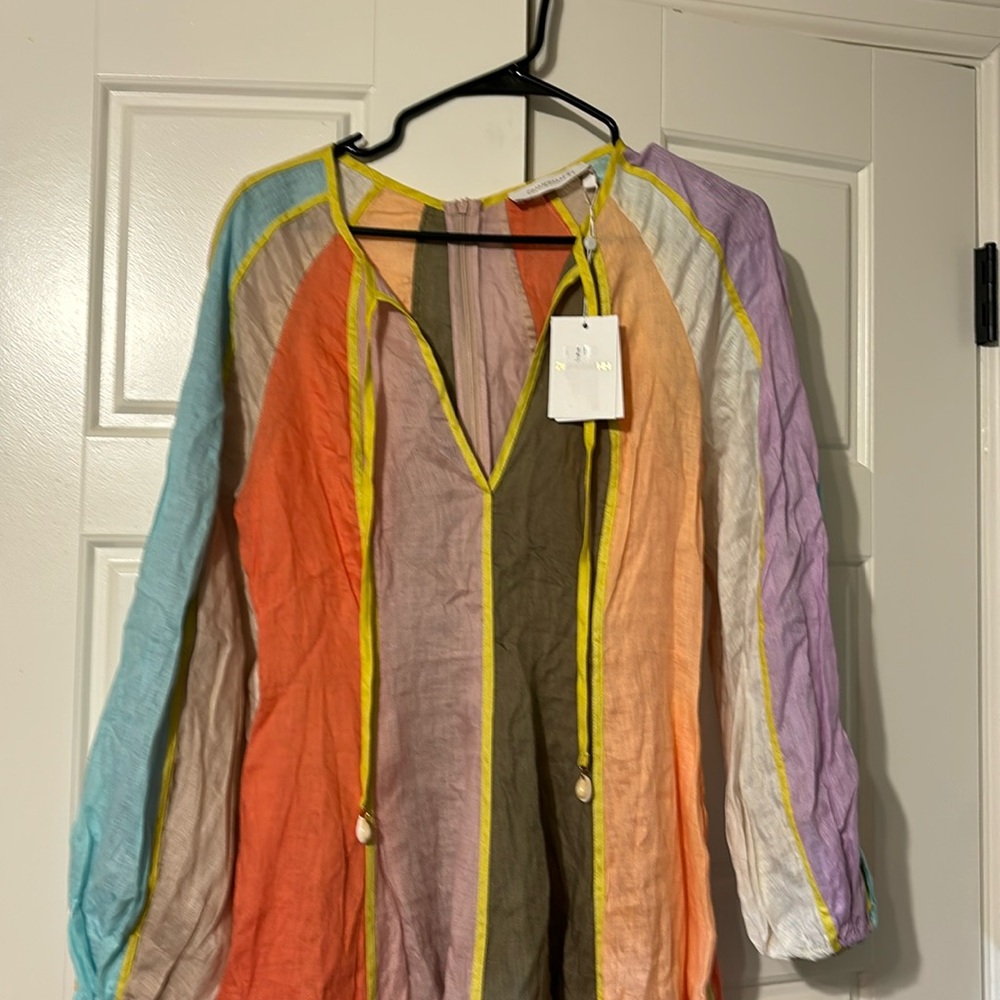 Zimmermann Yellow and Orange Buttoned Maxi Dress